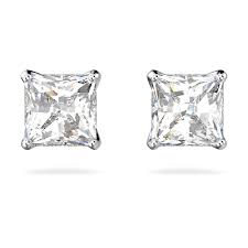 ORECCHINO SWAROVSKI QUADRATO BIANCO - pharmaluna