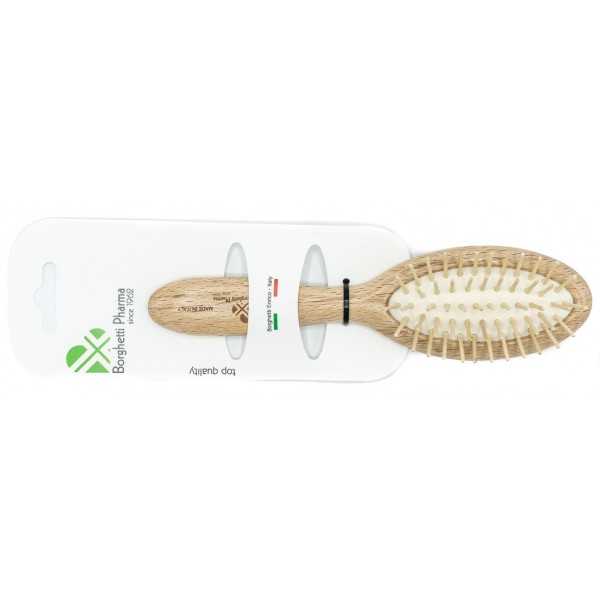 SPAZZOLA OVALE IN LEGNO DI FAGGIO BABY - pharmaluna