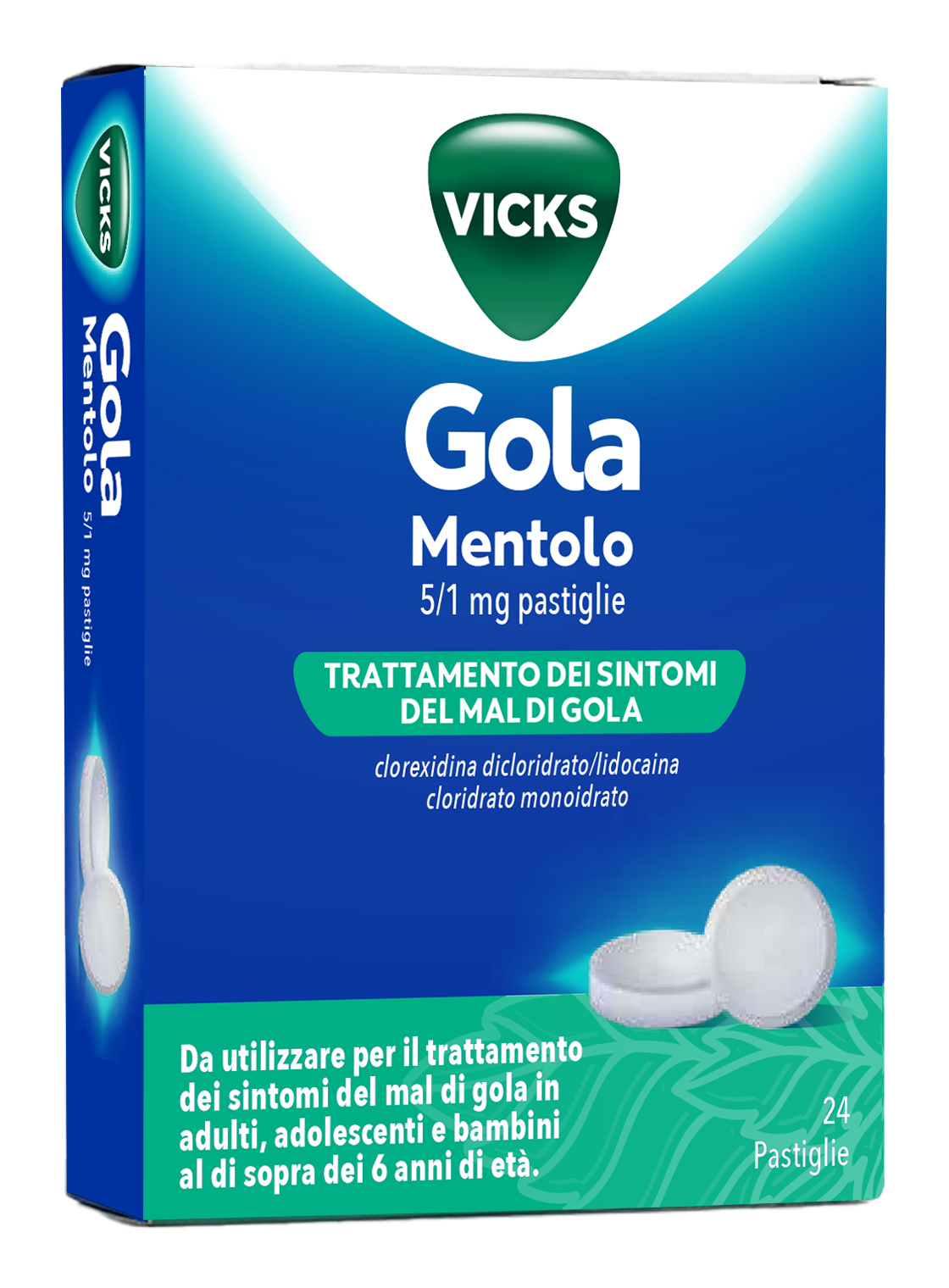 VICKS GOLA*24PAST 5+1MG MENTOL - pharmaluna