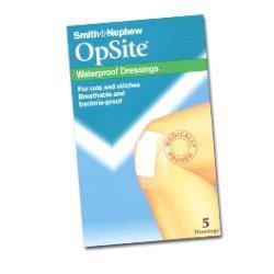 MEDICAZIONE POST OPERATORIA ADESIVA STERILE IN POLIURETANO SEMI PERMEABILE TRASPARENTE CON TAMPONE A BASSA ADERENZA OPSITE POST OP 9,5X8,5CM 5 PEZZI - pharmaluna