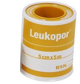 CEROTTO IN ROCCHETTO LEUKOPOR IPOALLERGENICO TESSUTO NON TESSUTO BIANCO 5X500 CM - pharmaluna