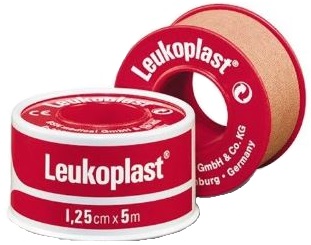 CEROTTO CHIRURGICO PER FISSAGGIO MEDICAZIONI IN ROCCHETTO LEUKOPLAST SUPPORTO VISCOSA COLOR PELLE MASSA ADESIVA CAUCCIU' OSSIDO DI ZINCO 1,25X500CM MUTUABILE - pharmaluna