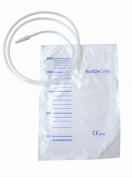 SACCA DI DRENAGGIO LETTO PER INCONTINENZA 2000ML IN PVC CON TUBO DI RACCORDO 130CM DIAMETRO 5X7MM MONOUSO 30 PEZZI - pharmaluna