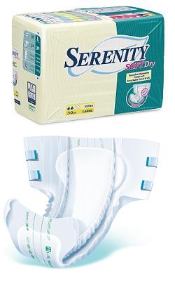 PANNOLONE PER INCONTINENZA SERENITY SOFTDRY FORMATO SUPER TAGLIA MEDIUM 30 PEZZI - pharmaluna