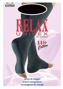 RELAX UNISEX 140 GAMBALETTO COTTON PUNTA APERTA NATUR 2 M - pharmaluna