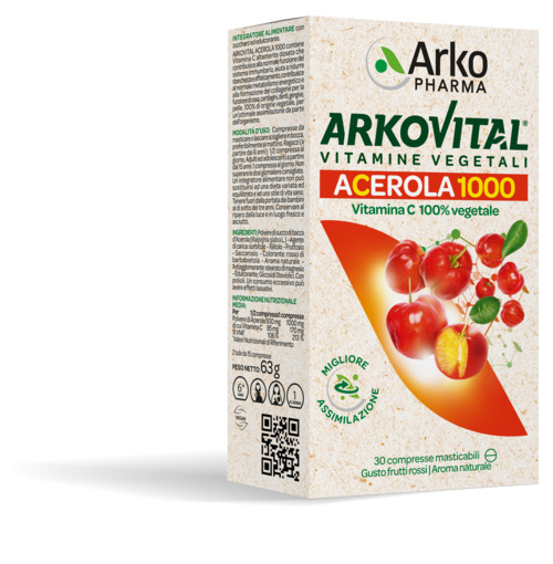 ARKOVITAL ACEROLA 1000 30 COMPRESSE MASTICABILI - pharmaluna