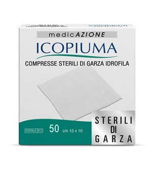 ICOPIUMA GARZA COMPRESSA IDROFILA 10X10CM 50 PEZZI - pharmaluna