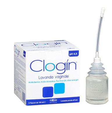 CLOGIN LAVANDA VAGINALE 5 FLACONI DA 100 ML + 5 CANNULE VAGINALI MONOUSO - pharmaluna