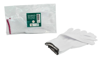 GUANTO DI FILO COTONE 100% BIANCO PER ALLERGIE DERMATOLOGICHE 7 1 PAIO - pharmaluna