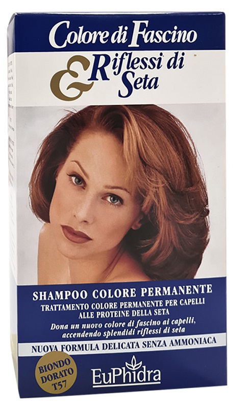 EUPHIDRA COLORE DI FASCINO & RIFLESSI DI SETA SHAMPOO COLORE PERMANENTE 57 BIONDO DORATO 120 ML - pharmaluna