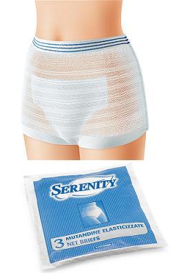 MUTANDINA ELASTICA RETTANGOLARE A RETE SERENITY M 3 PEZZI - pharmaluna