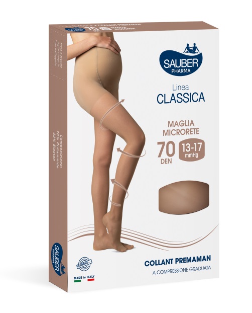 SAUBER COLLANT 70 DENARI PREMAMAN MAGLIA MICRORETE NEUTRO BEIGE 5 LINEA CLASSICA - pharmaluna