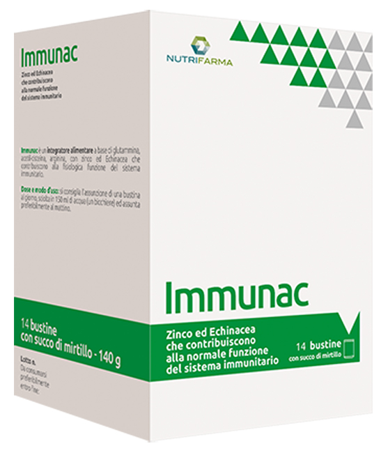 IMMUNAC 14 BUSTINE 10 G CON SUCCO DI MIRTILLO - pharmaluna