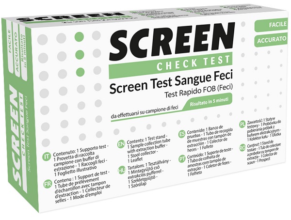 TEST RAPIDO CHE RILEVA LA PRESENZA DI SANGUE OCCULTO NELLE FECI 1 PEZZI SCREEN TEST SANGUE FECI 1 PEZZO - pharmaluna