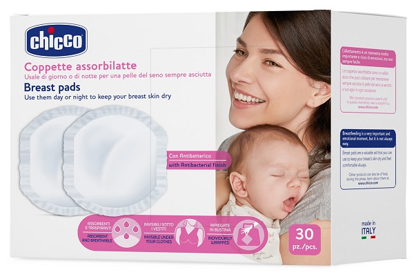 CHICCO COPPETTA ASSORBILATTE ANTIBATTERICA 30 PEZZI - pharmaluna