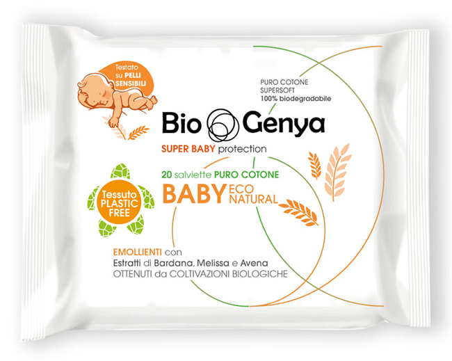 BIOGENYA ECO NATURAL SALVIETTINA BABY COTONE 20 PEZZI - pharmaluna