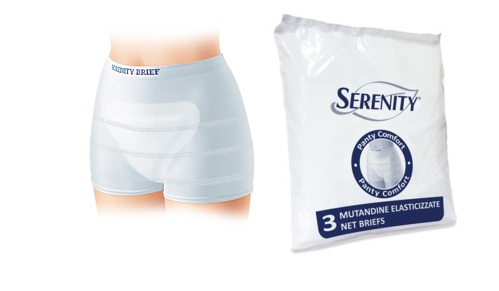 MUTANDINA A RETE PER INCONTINENZA SERENITY PANTY COMFORT M 3 PEZZI - pharmaluna