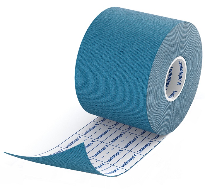 BENDA ADESIVA LEUKOTAPE K PER TAPING FISIOTERAPICO LARGHEZZA 5 CM LUNGHEZZA 5 M COLORE BLU IN ROTOLO - pharmaluna