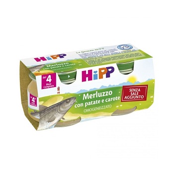 HIPP OMOGENEIZZATO MERLUZZO CAROTE PATATE 2X80 G - pharmaluna