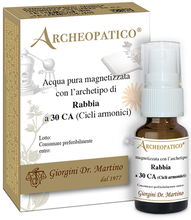 ARCHEOPATICO ACQUA PURA MAGNETIZZATA CON ARCHETIPO RABBIA A 30 CICLI ARMONICI 10 ML - pharmaluna