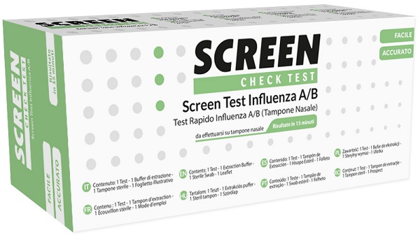 TEST RAPIDO VIRUS INFLUENZA A/B TAMPONE NASALE/FARINGEO SCREEN TEST INFLUENZA - pharmaluna