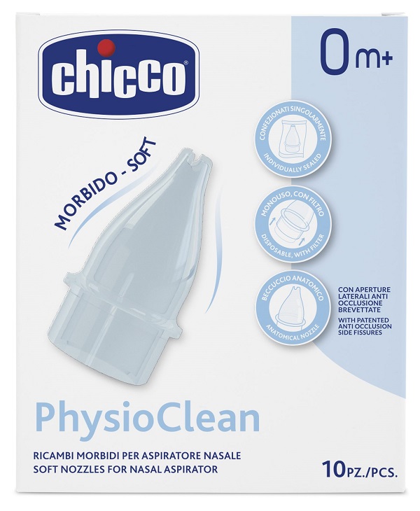 RICAMBI MORBIDI PER ASPIRATORE NASALE CHICCO PHYSIOCLEAN - pharmaluna