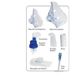 KIT RICAMBI OMRON COMP AIR BASIC COMPRENDE AMPOLLA BOCCAGLIO MASCHERINA ADULTI MASCHERINA PEDIATRICA TUBO 5 FILTRI - pharmaluna
