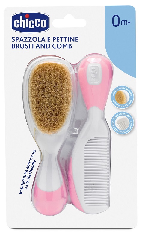 CHICCO SPAZZOLA + PETTINE ROSA - pharmaluna