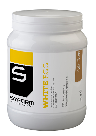 WHITE EGG INTEGRATORE IN POLVERE AL GUSTO DI CREME CARAMEL 450 G - pharmaluna