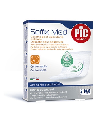 CEROTTO PIC SOFFIX MED IN TNT CON TAMPONE CENTRALE 10X8 CM 5 PEZZI - pharmaluna