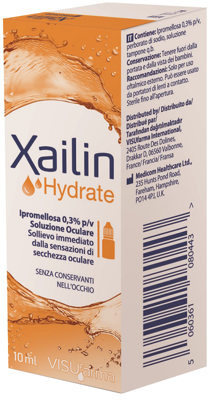 XAILIN HYDRATE GOCCE OCULARI IPROMELLOSA 0,3% FLACONE MULTIDOSE 10 ML - pharmaluna
