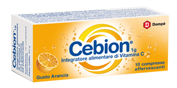 CEBION EFFERVESCENTI VITAMINA C ARANCIA 10 COMPRESSE - pharmaluna