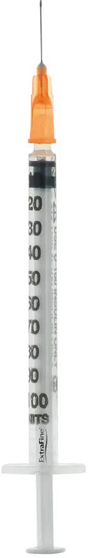SIRINGA PER INSULINA EXTRAFINE 1ML 100 UI AGO REMOVIBILE 25 GAUGE 0,5X16 MM 1 PEZZO - pharmaluna