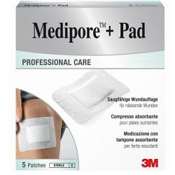 MEDICAZIONE MEDIPORE+PAD 10X10CM 5PEZZI - pharmaluna