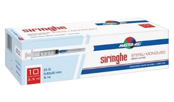 SIRINGA PER VENIPUNTURA MASTER-AID 2,5 ML 10 GAUGE 23 PEZZI - pharmaluna