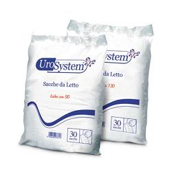SACCA DI DRENAGGIO DA LETTO PER INCONTINENZA UROSYSTEM TUBO 90 CM SENZA SCARICO 30 PEZZI - pharmaluna