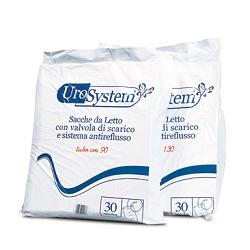SACCA DI DRENAGGIO DA LETTO PER INCONTINENZA UROSYSTEM TUBO 130 CM CON SCARICO 30 PEZZI - pharmaluna