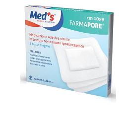 CEROTTO STERILE CON TAMPONE DI GARZA CENTRALE E BORDI ADESIVI MEDS FARMAPORE 6X9 CM 50 PEZZI - pharmaluna