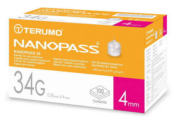 AGO PER PENNA DA INSULINA NANOPASS GAUGE 34 LUNGHEZZA 4 MM 100 PEZZI - pharmaluna