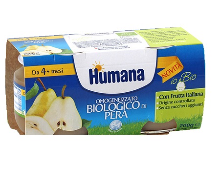 HUMANA OMOGENEIZZATO PERA BIO 2 VASETTI 100 G - pharmaluna