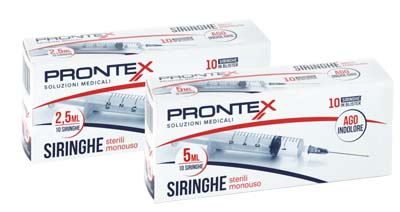 SIRINGA PRONTEX 2,5 ML AGO IND 10 PEZZI - pharmaluna