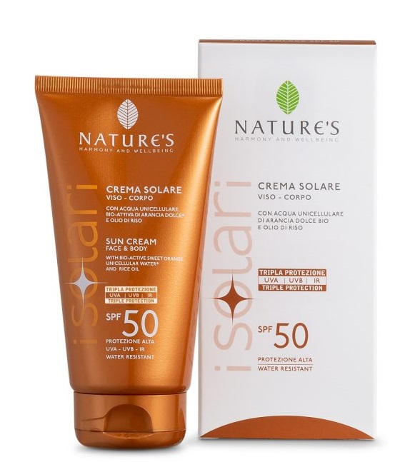 NATURE'S I SOLARI CREMA SOLARE VISO E CORPO SPF 50 IR SUN 150 ML - pharmaluna