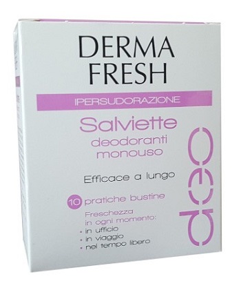 DERMAFRESH IPERSUDORAZIONE 10 SALVIETTINE DEODORANTI - pharmaluna