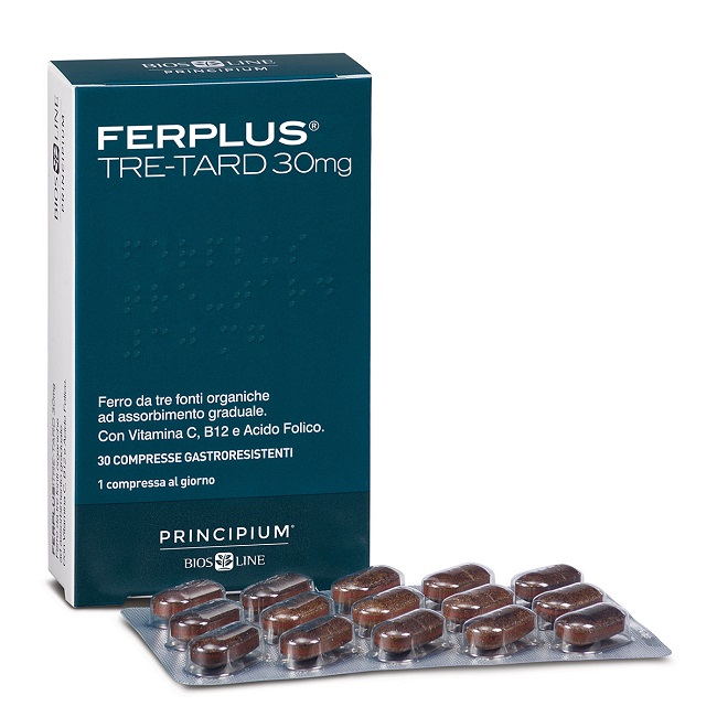 PRINCIPIUM FERPLUS TRE RETARD 30MG 30 COMPRESSE GASTRORESISTENTI - pharmaluna