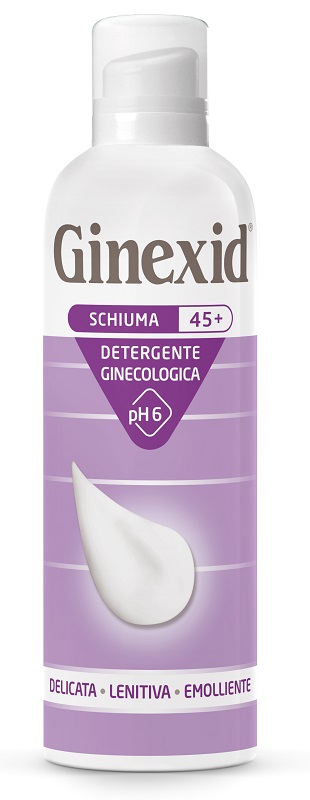 GINEXID 45+ SCHIUMA DETERGENTE GINECOLOGICA 150 ML - pharmaluna