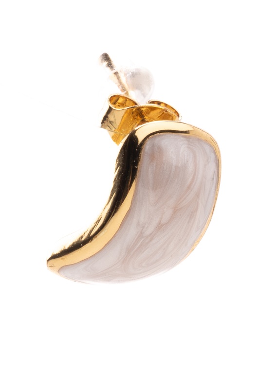 ORECCHINO RETTANGOLO ORO BIANCO MARMO - pharmaluna