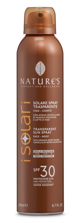 NATURES I SOLARI SPRAY TRASPARENTE SPF30 200 ML - pharmaluna