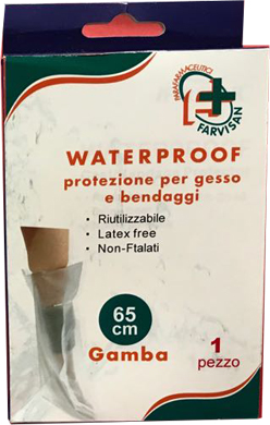 WATERPROOF PROTEZIONE PER GESSO E BENDAGGI PER GAMBA 65 CM RIUTILIZZABILE - pharmaluna