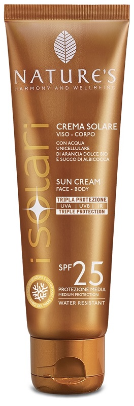 NATURE'S I SOLARI CREMA VISO CORPO SPF 25 75 ML EDIZIONE LIMITATA TRAVEL SIZE - pharmaluna