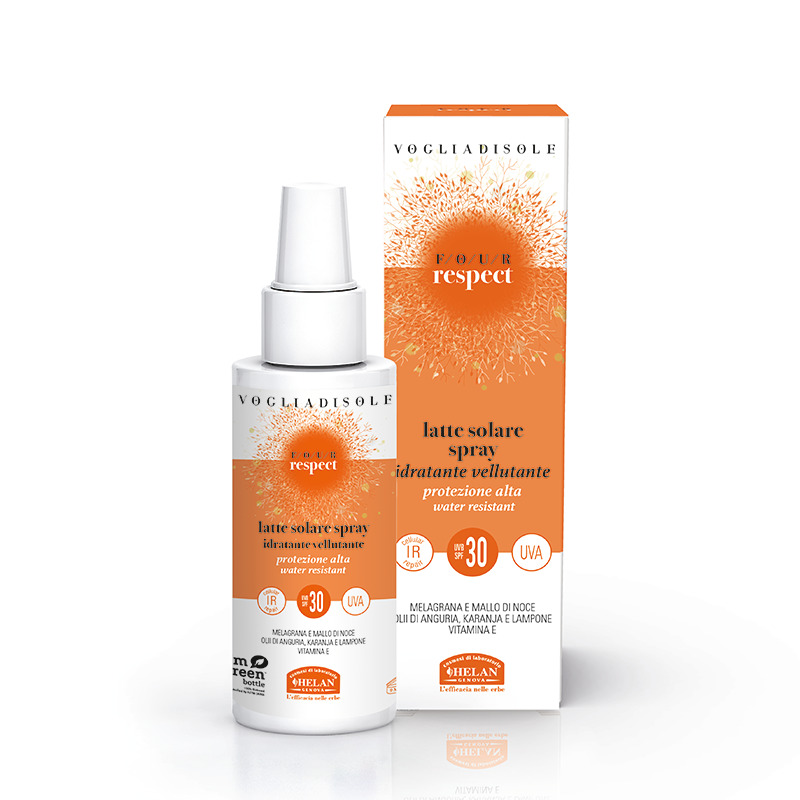VOGLIADISOLE FOUR RESPECT LATTE SOLARE SPRAY SPF30 VISO E CORPO 100 ML - pharmaluna